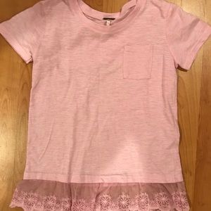 NWOT Girls lace-trimmed tee shirt